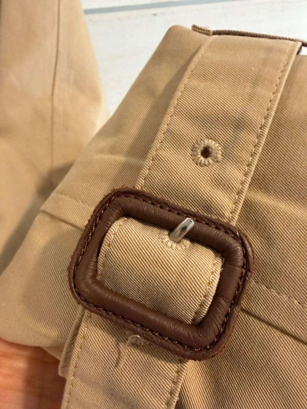 Burberry Tan Double-Breasted Trench Coat - Picture 6 of 9